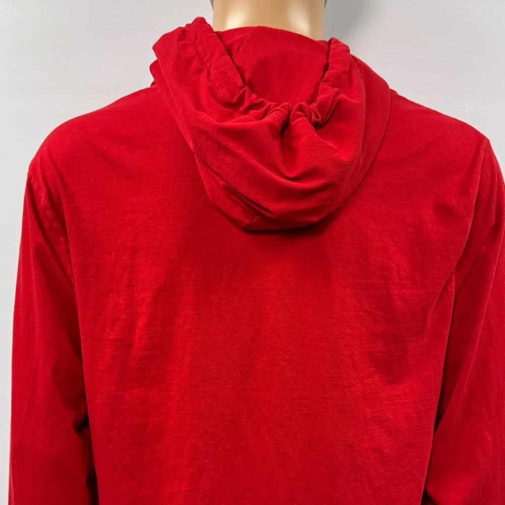 Polo Ralph Lauren Polo Bear Print Red Hooded Long Sleeve T-Shirt Size XL